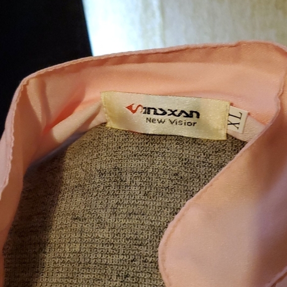 NBW XL 3/4 roll up sleeves pink/black V-neck - Picture 4 of 4